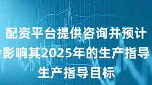 配资平台提供咨询并预计不会影响其2025年的生产指导目标